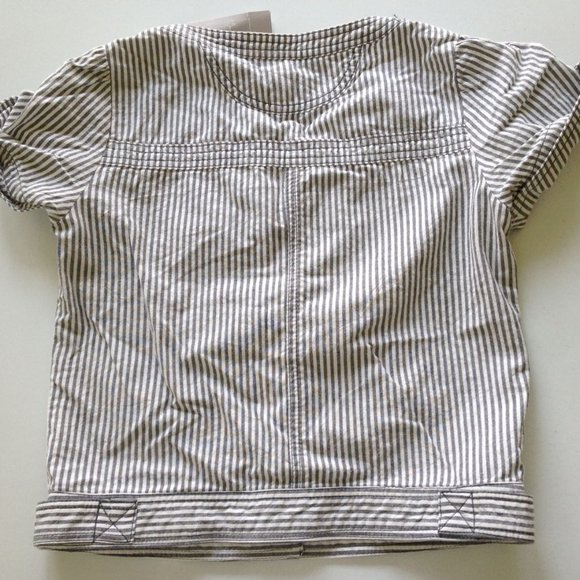 Anthropologie Jacket 4 ETT TWA SECOND LINE Coat Seersucker Cotton Cropped NWT - Picture 4 of 4